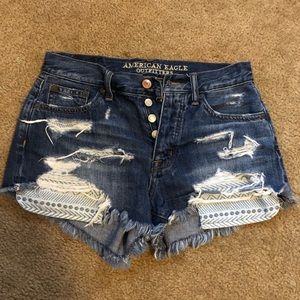 High waisted jean shorts